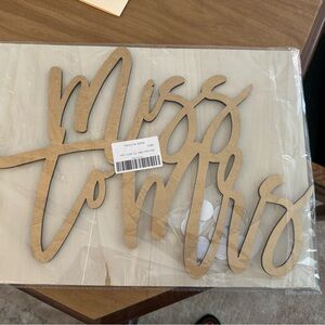 Miss to Mrs Golden Wooden Sign